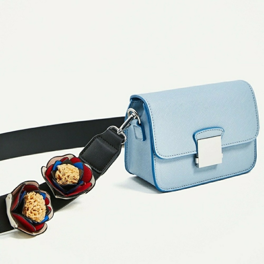 Zara Purse w Floral Strap, like new